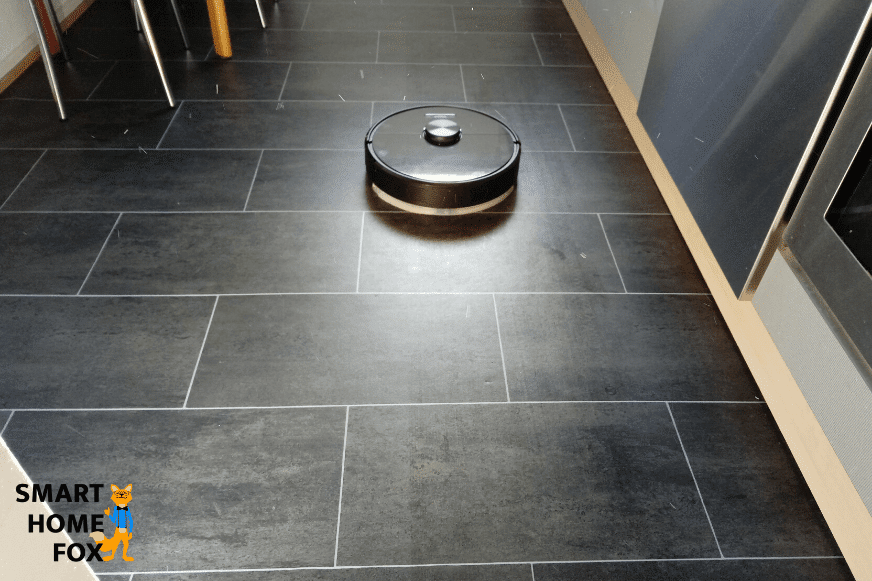 The Roborock S6 mops the kitchen